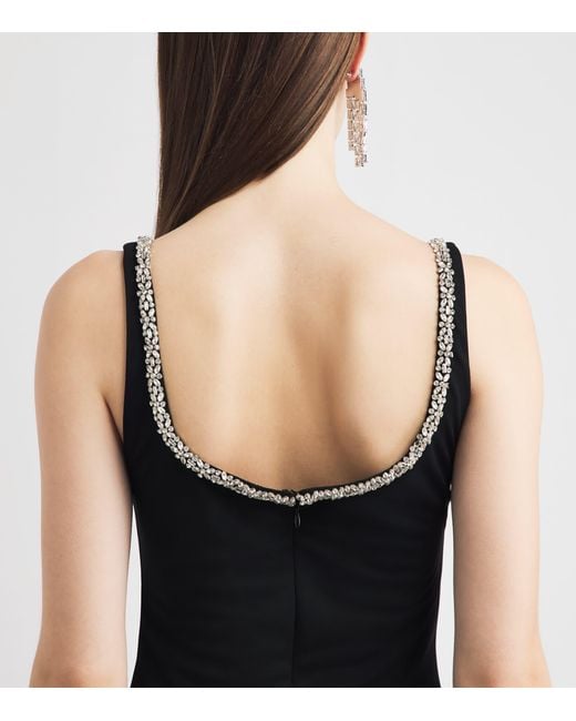 Alice + Olivia Black Crystal-Embellished Eve Mini Dress