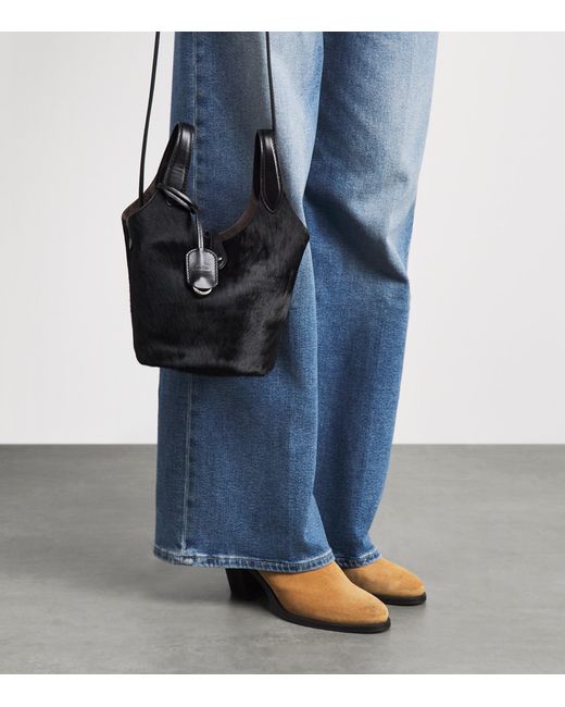 Polo Ralph Lauren Black Small Haircalf Polo Play Cross-Body Bag