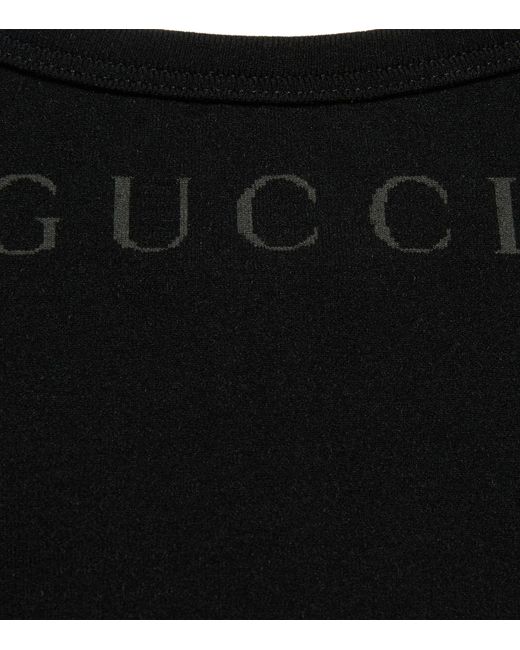 Gucci Black Interlocking G Crop Top