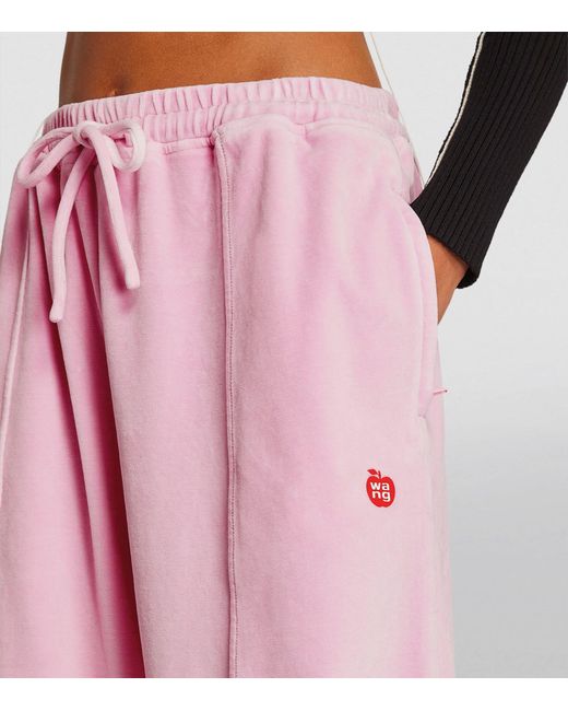 Alexander Wang Pink Track Trousers With Apple Logo