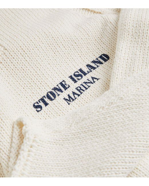 Stone Island White Marina Logo Hoodie for men