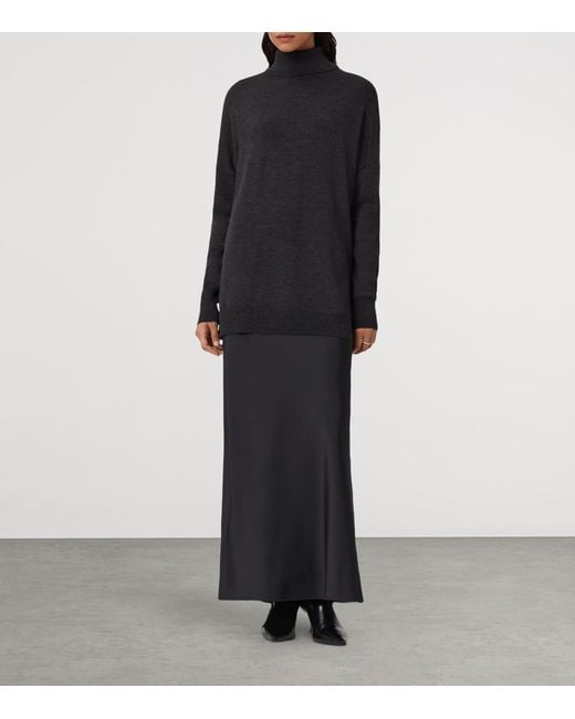 AllSaints Black Merino Wool Juno Sweater And Maxi Dress