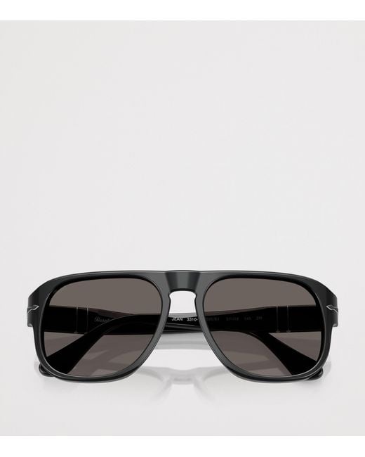 Persol Gray Acetate Jean Rectangle Sunglasses