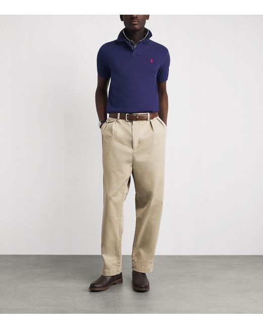 Polo Ralph Lauren Blue Cotton Mesh Custom-Fit Polo Shirt for men