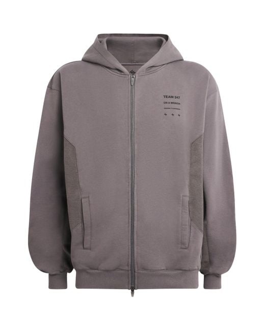 REPRESENT 247 Gray Uprising Zip-Up Hoodie for men