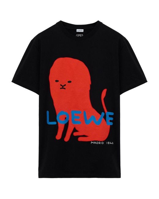 Loewe Black Cotton-Blend Printed T-Shirt