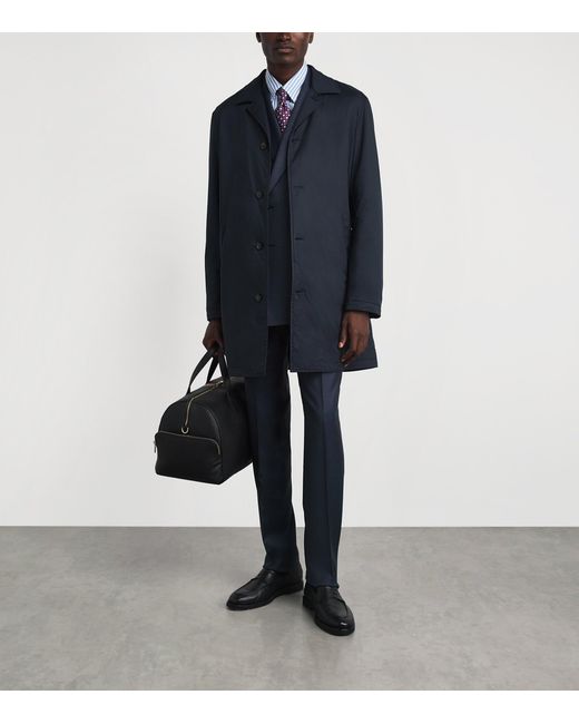 Canali Blue Technical Car Coat for men