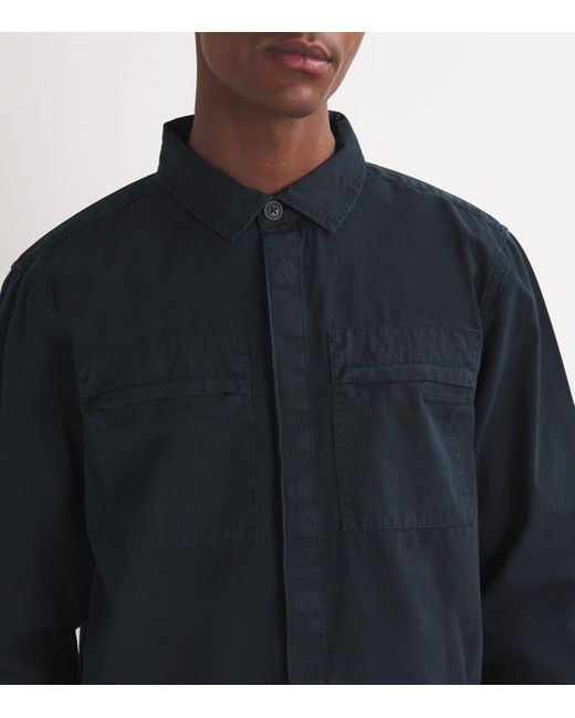 Barbour Blue Cotton Castlebay Overshirt for men