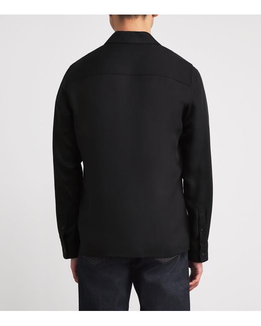 Sandro Black Relaxed Zip-Up Shirt for men