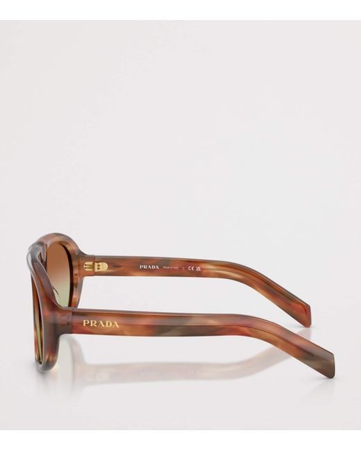 Prada Brown Acetate Pr C05S Irregular Sunglasses