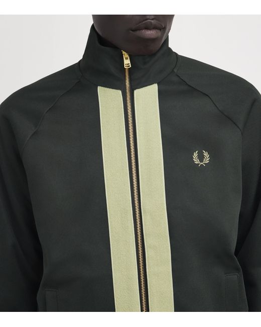 Fred Perry Green Chenille Tape Track Jacket for men