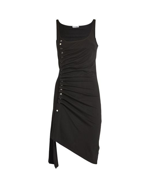 Rabanne Black Button-detail Midi Dress