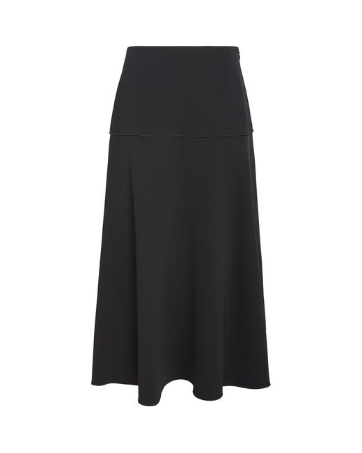 Theory Black Admiral Crepe Midi Circle Skirt