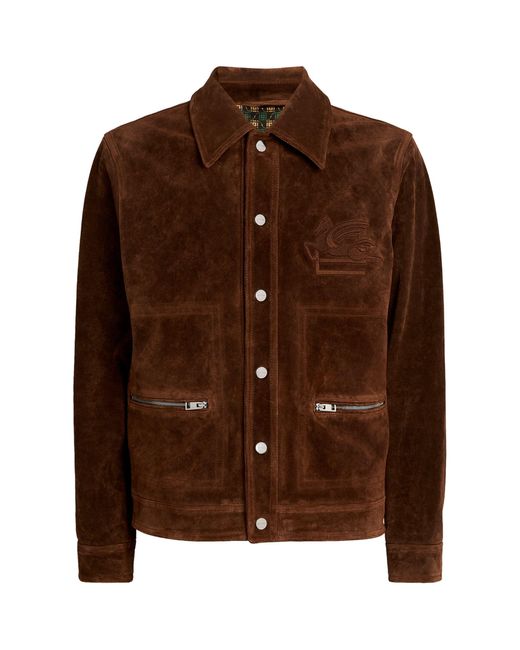 Etro Brown Suede Zipped Jacket for men