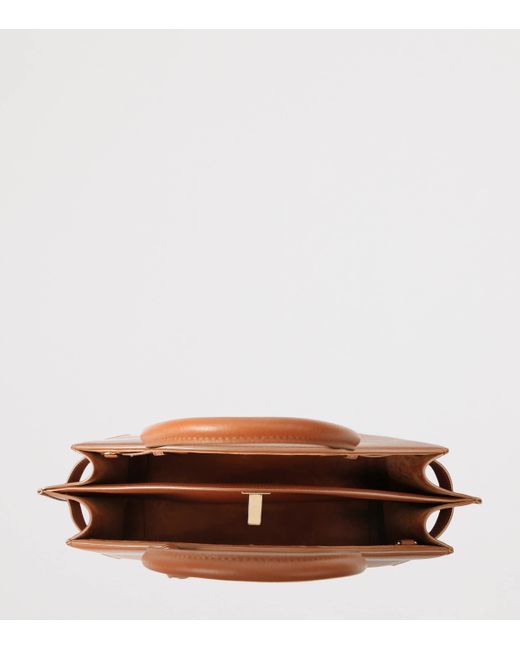 Ferragamo Brown Large Leather New Studio Top-Handle Bag