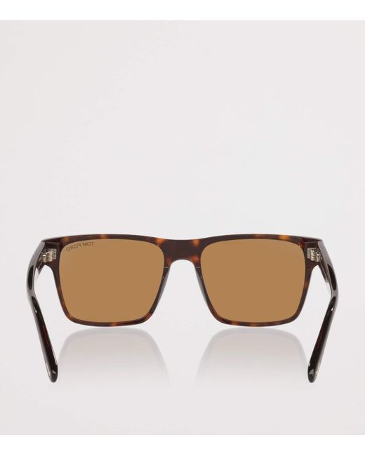 Tom Ford Brown Tortoiseshell Calder Square Sunglasses for men