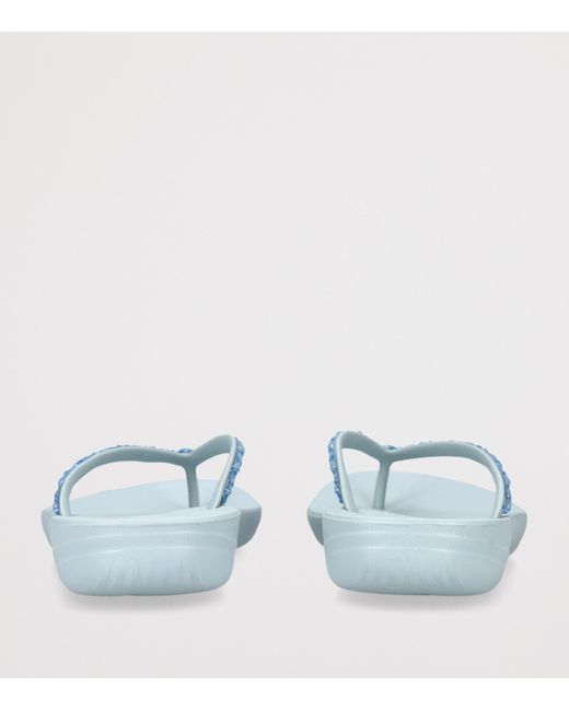 Fitflop Blue Iqushion Sparkle Flip Flops
