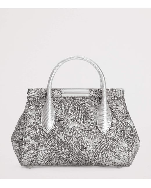 Dolce & Gabbana Metallic Embroidered Marlene Top-Handle Bag