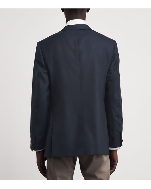 Brioni Blue Stretch-Cashmere Blazer for men