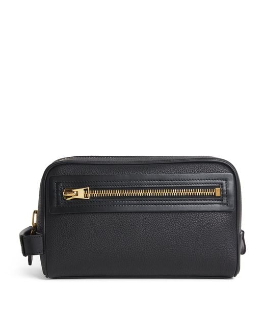 Tom Ford Black Leather Wash Bag for men
