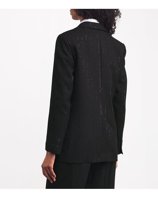 Sandro Black Sequin-Stripe Opera Blazer