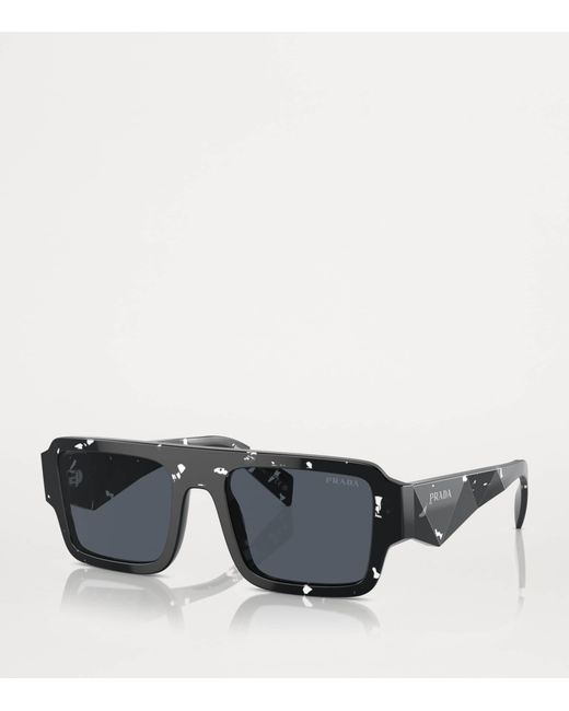 Prada Black Tortoiseshell Acetate Symbole Sunglasses for men