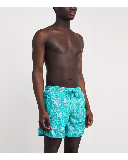 Vilebrequin Blue Turtle Print Moorise Swim Shorts for men