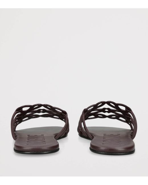 Loewe Brown Leather Petal Anagram Sandals