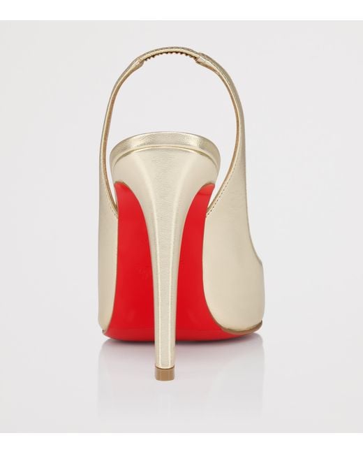 Christian Louboutin Metallic Fannylove Sling Nappa Leather Slingback Pumps 100