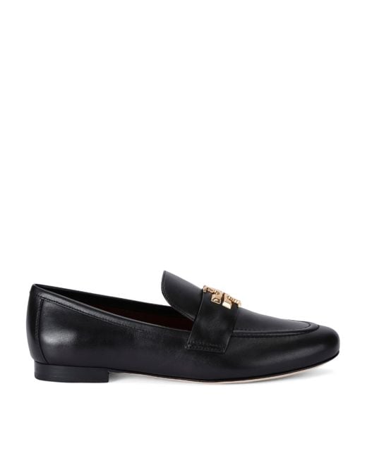 Tory Burch Black Leather Eleanor Loafers
