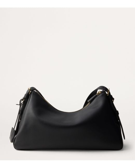 Prada Black Large Calf Leather Aimée Shoulder Bag