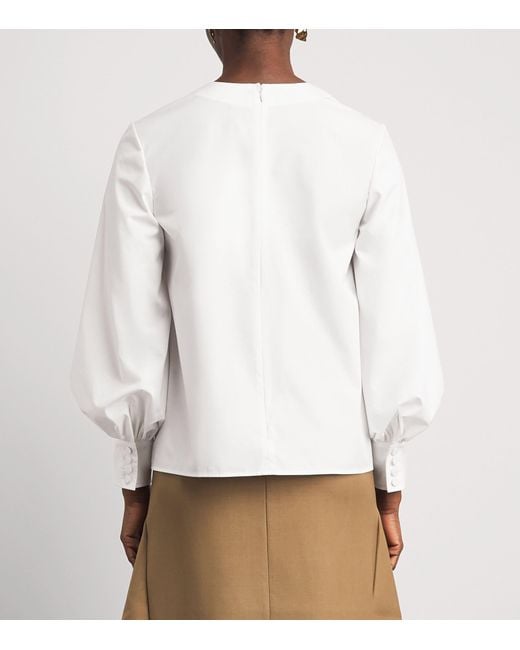 Huishan Zhang White Poplin Matis Top