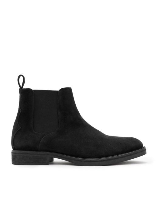AllSaints Black Suede Creed Chelsea Boots for men