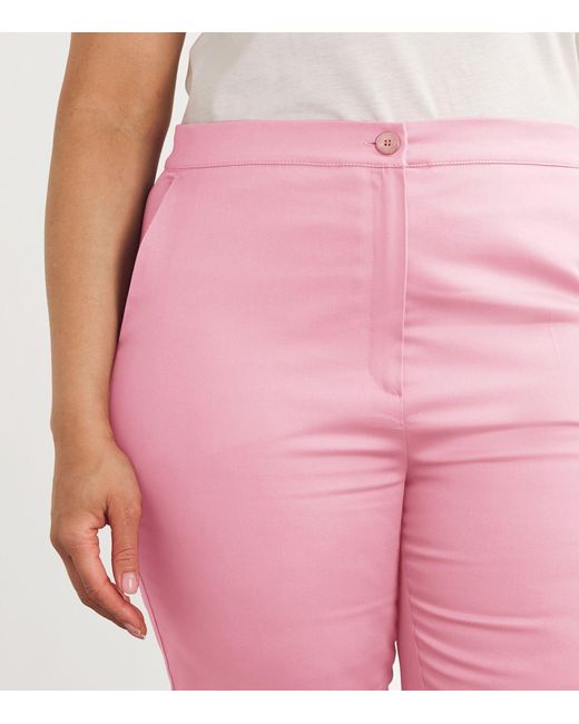 Marina Rinaldi Pink Cotton Satin Trousers