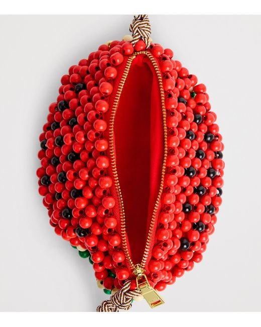 ALÉMAIS Red Mini Beaded Watermelon Shoulder Bag