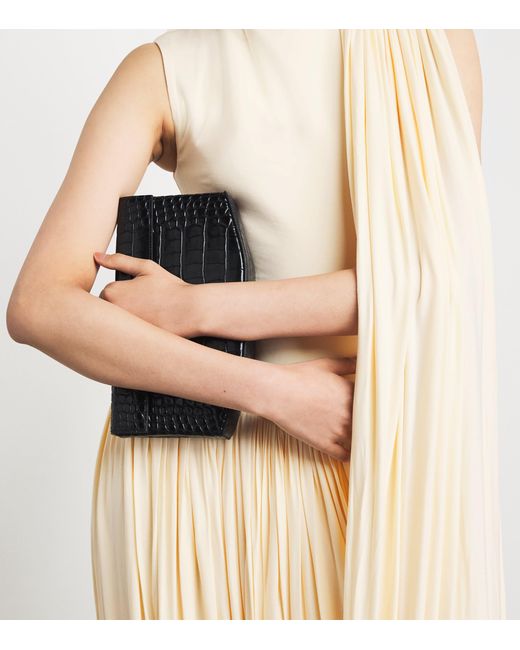 Abadia White High-Neck Draped Midi Dress