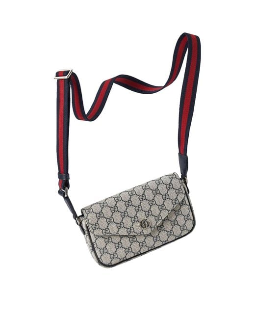Gucci Gray Mini Gg Supreme Ophidia Cross-body Bag