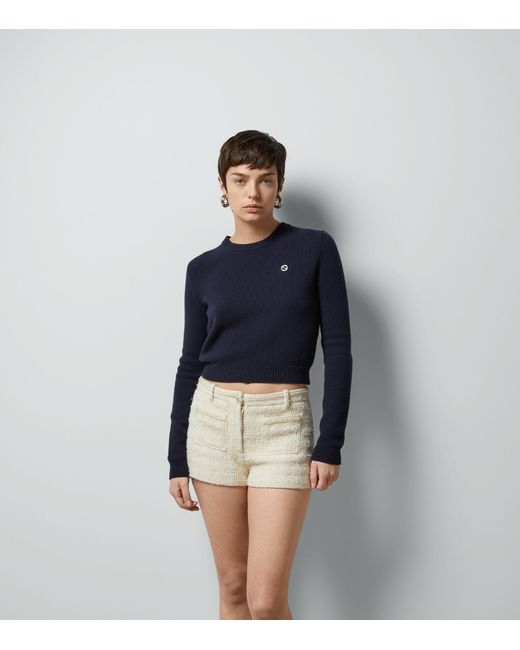 Gucci Blue Wool-cashmere Interlocking G Sweater