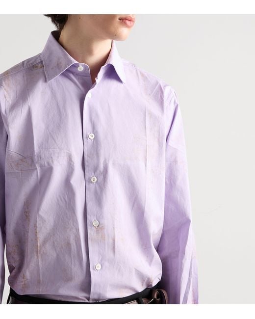 Prada Purple Cotton Vintage-Look Shirt for men