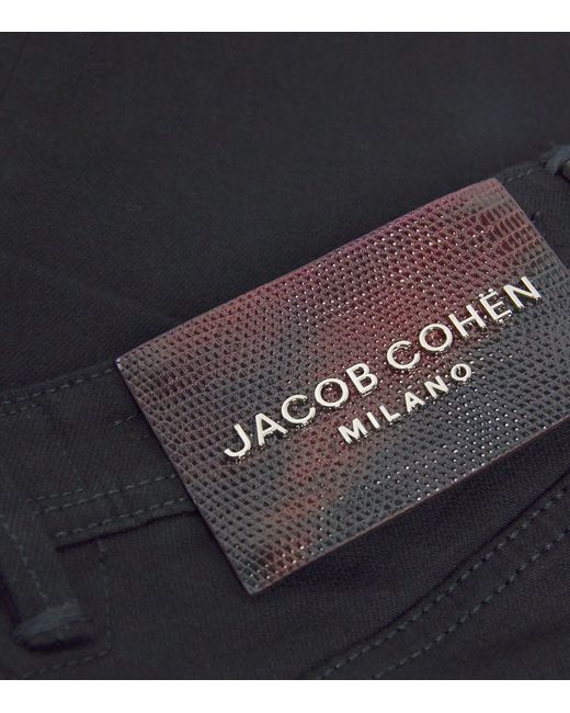 Jacob Cohen Gray Limited Edition Lizardskin-Patch Bard Slim Jeans for men