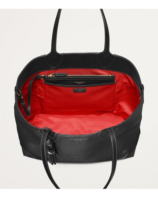 Aspinal Black Leather Hudson Tote Bag
