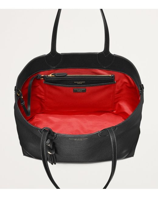 Aspinal Black Leather Hudson Tote Bag