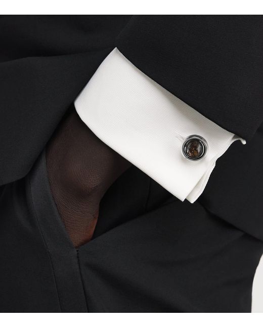 Tateossian Black Graffiato Stony-Iron Meteorite Cufflinks for men