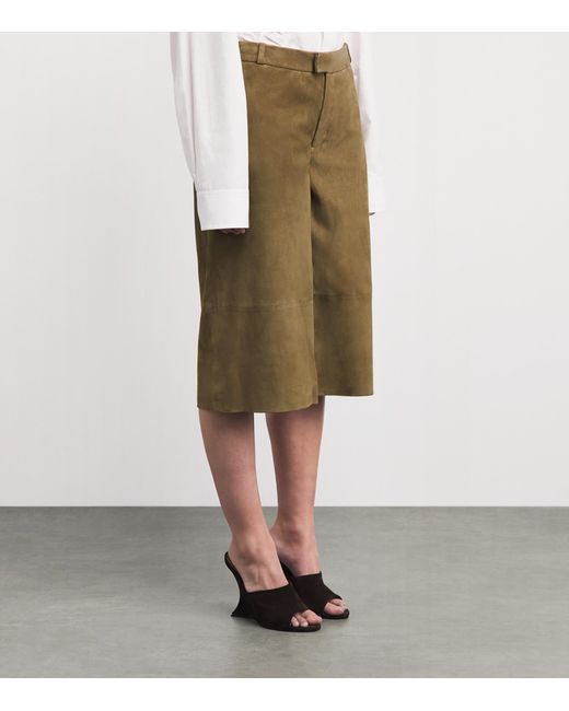 Arma Green Lamb Suede Tailored Shorts