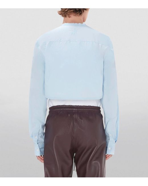 J.W. Anderson Blue Cropped Raw-edge Shirt for men
