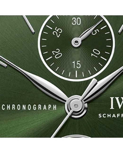 Iwc Green Stainless Steel Portofino Chronograph Watch for men