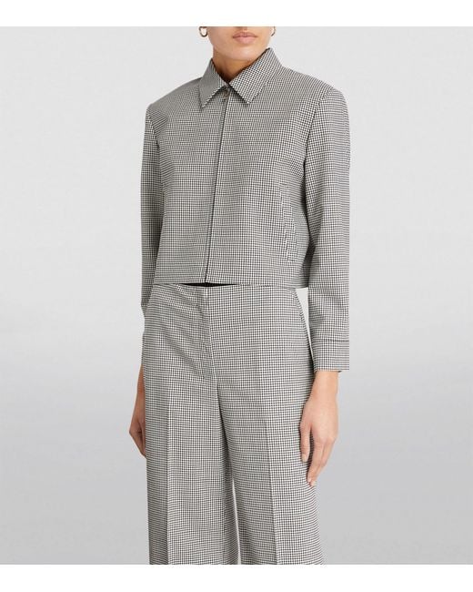 Theory Gray Virgin Wool-blend Gingham Jacket
