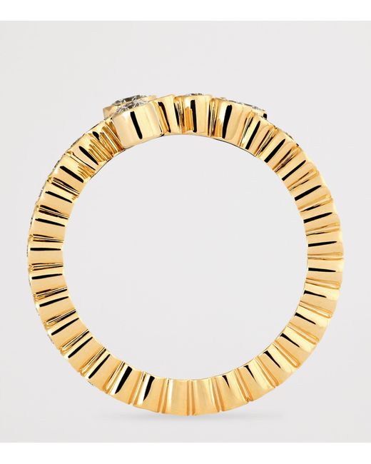 Sophie Bille Brahe Metallic And Diamond Ensemble 'F' Ring