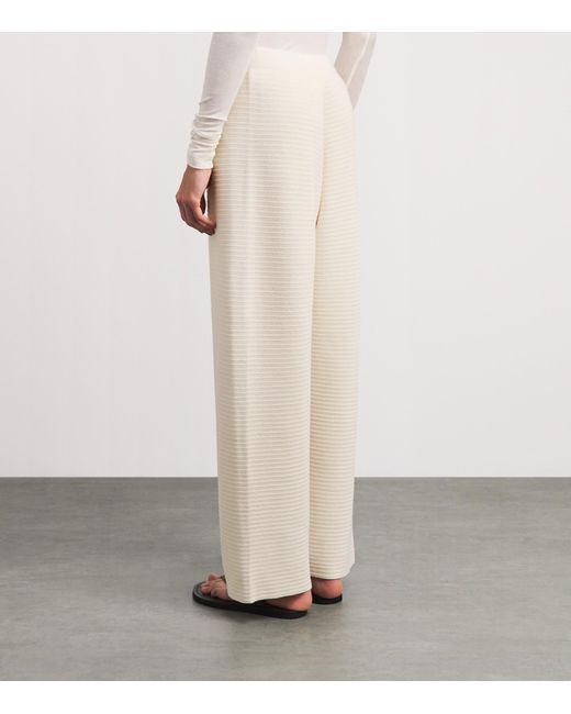 Fabiana Filippi White Wool-Cotton Wide-Leg Trousers