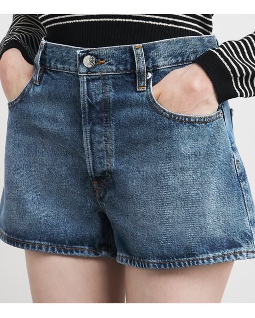 FRAME Blue Denim The Hang Shorts